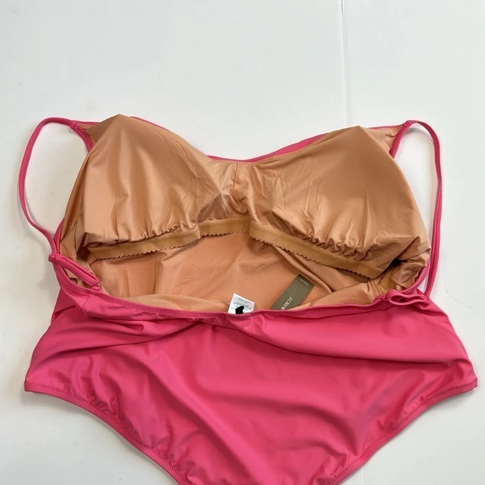J. Crew Scoopneck One Piece Swimsuit Women's Plus 24 Pink New  BF162‎